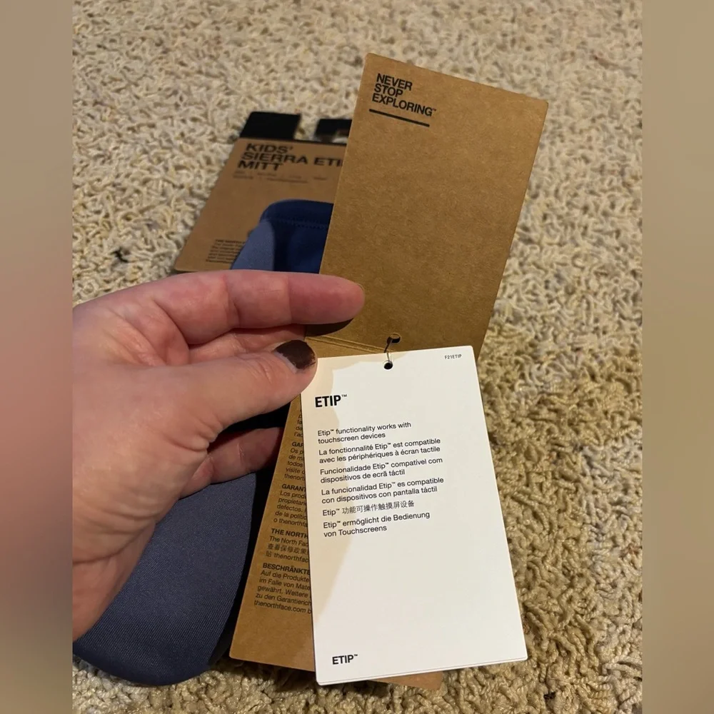 NORTH FACE SIERRA ETIP MITTENS, KIDS XL - Picture 2 of 5